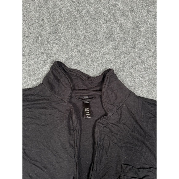 Skims Womens Black Long Sleeve Collared Button Front Pajama Top Size Medium - Picture 5 of 11